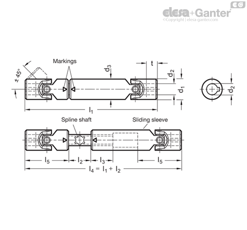 GN 808.3 Universal joint shafts with needle bearing